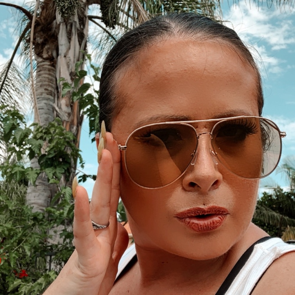 Unisex Large clear yellow aviator sunglasses